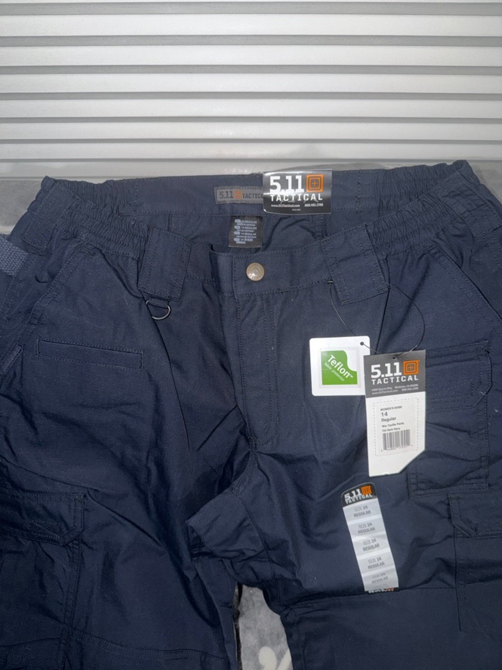 5.11 Tactical Women's Navy Cargo Pants with Utility Pockets - Picture 4 of 10